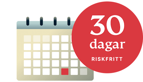 Illustration of calendar with 30 days risk-free badge