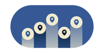 Bilde med 5 VPN-lokasjoner
